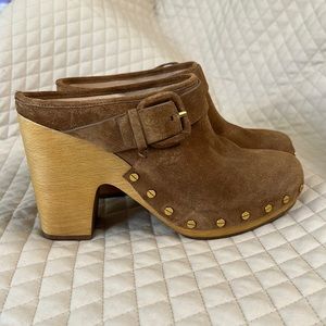 Veronica Beard Brown Suede Clogs